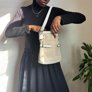 Y2K Canvas‎ & Jute Crossbody Bag - Coastal Grandma / Indie Sleaze